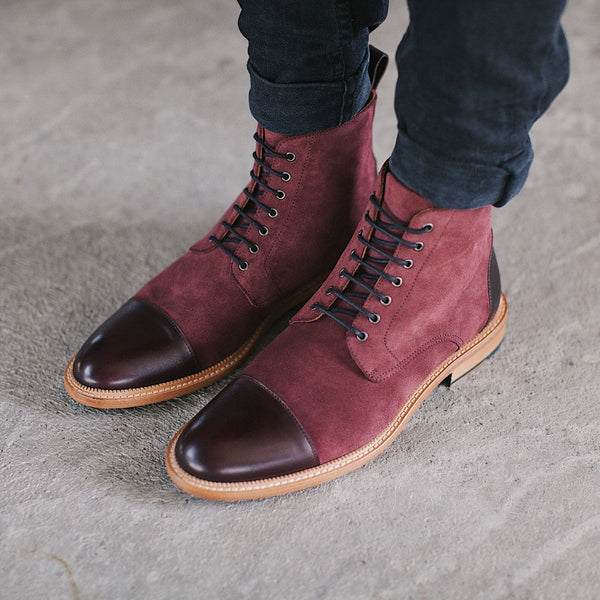 Troy Boot Oxblood Wearing